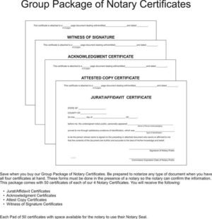 Notary Certificates Group Package