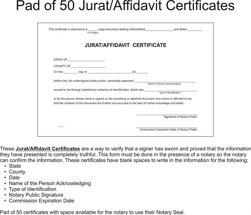 Jurat Notary Certificates (50 per Pad) - Image 2