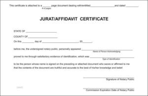Jurat Notary Certificates (50 per Pad)