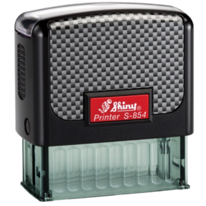 Carbon Fiber Self-Inking Notary Stamp – Shiny S-850 Series (7/8" x 2-3/8")