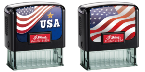 American Flag Self-Inking Notary Stamp – Shiny S-854 (7/8" x 2-3/8")