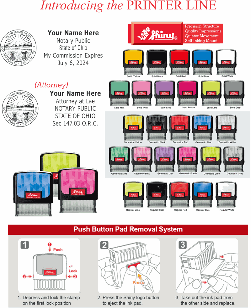 Ohio Notary Stamp Colored Printer Line - Image 4