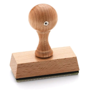 Rustix Vintage Pro Wood Handle Notary Stamp – Traditional 1" x 2-1/2" Rubber Stamp